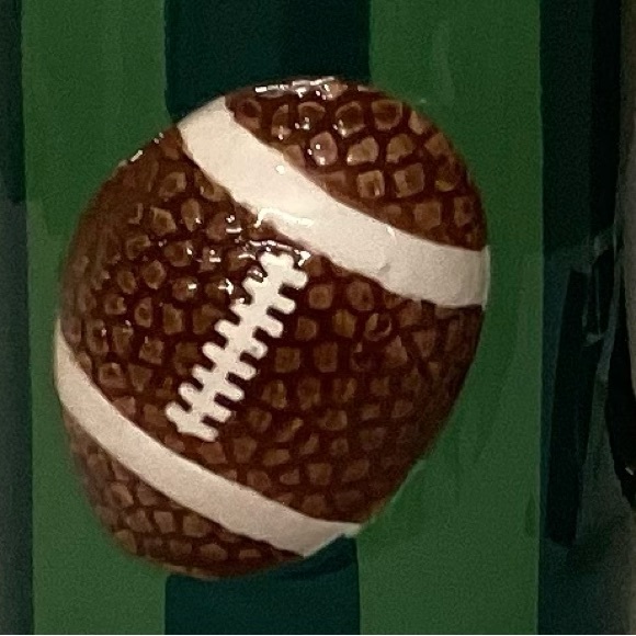 Lang Hand Painted Embossed Football Mug - Picture 2 of 4